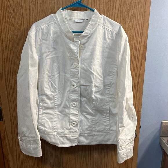 Semantiks White Button Down Lightweight Blazer Jacket Size 1X - Picture 1 of 7